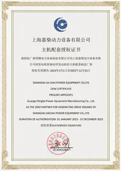 Сертификат авторизации OEM дизельного двигателя Kachai