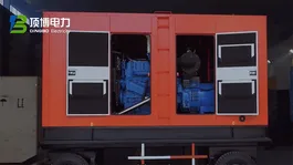 Передвижная дизельная электростанция на прицепе в шумозащитном кожухе