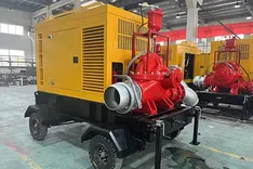 Водяной насос с двойным всасыванием на прицепе